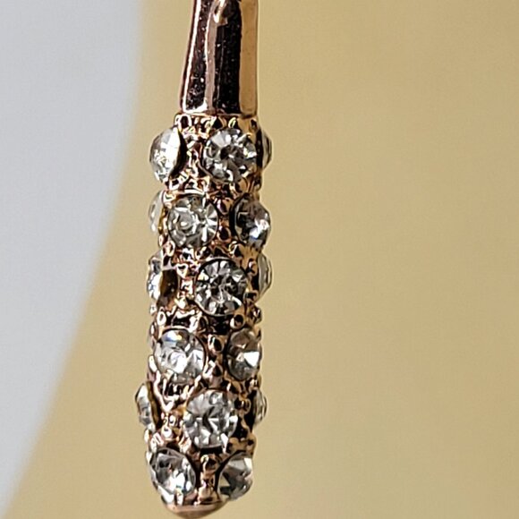 Crystal Teardrop Earring Gold tone Crystal Earring - Picture 4 of 10